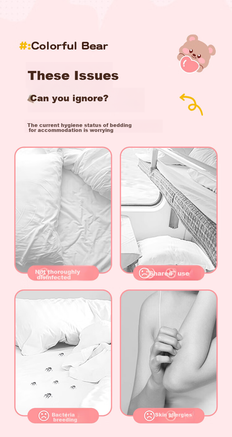 BADIGAO Disposable Bedding Set: Three-Piece Duvet Cover, Pillowcases, And Bed Sheet for Travel, Double-Size, Thickened Bedding for Hotels to Prevent Dirt 3