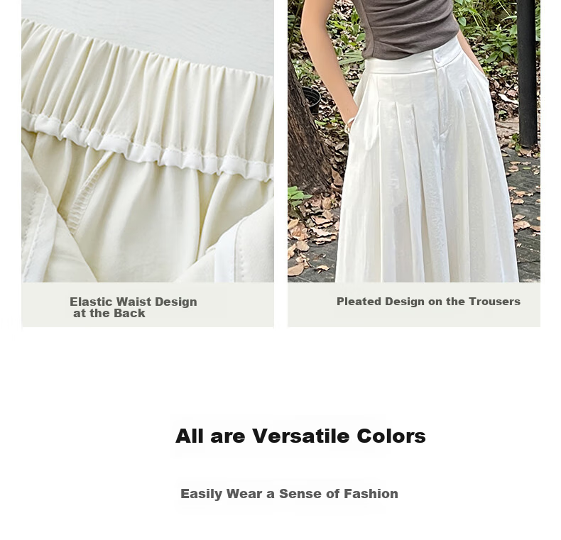 LangSha High-Waisted Casual Skirt Pants, Summer Lightweight Straight-Leg Draping Slimming Wide-Leg Pants, Flowing A-Line Skirt Casual Trousers for Wome 8