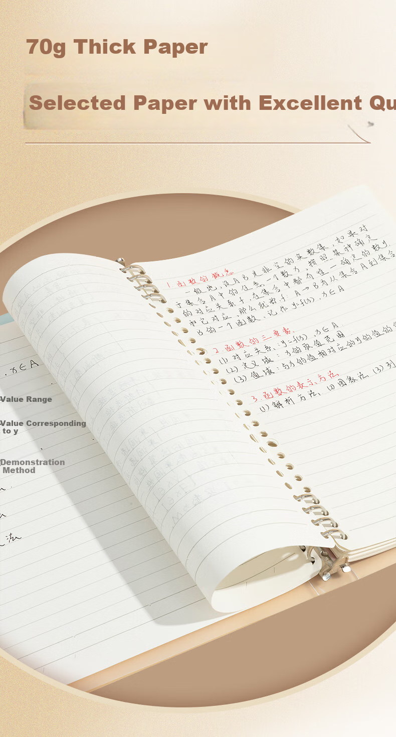 M&G Stationery B5/100 Sheets Loose-Leaf Notebook Refill Paper for Exam Preparation, Homework, Lined Pages, Single Book HB5A10A Essential for Exams 8