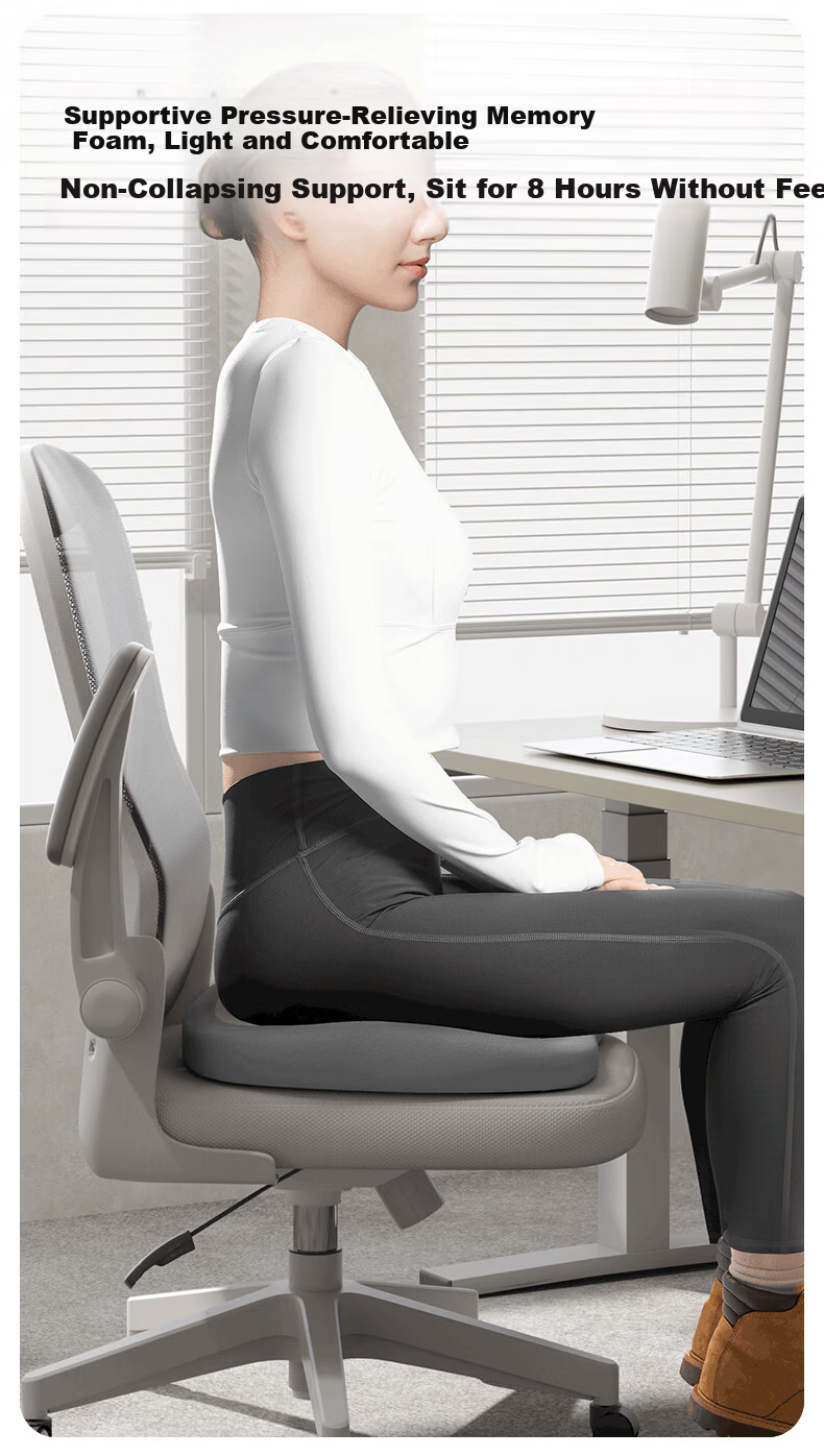 Howtreats Chair Cushion, Office Lumbar Support Pad, Long-Sitting Aid, Ergonomic Seat Cushion for Workstation, Anti-Bottom Pain Pad 6