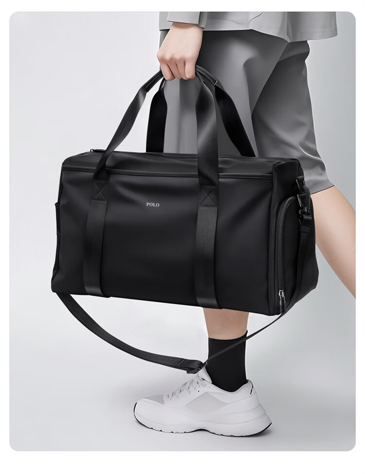 POLO Travel Bag, Men's Handbag, Large Capacity Shoulder Crossbody Bag, Sports Fitness Bag, Business Trip Luggage Bag 5