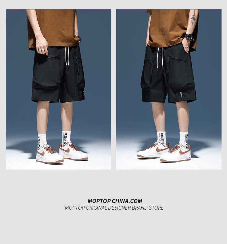 MMOPTOP American-Style Ice Silk Multi-Pocket Cargo Shorts, Summer Men's Lightweight Quick-Dry Sports Shorts, MDK07 Army Green M 2