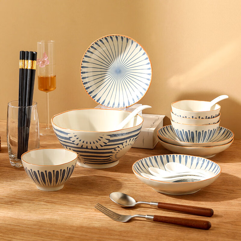 Hechuanwu Japanese Style 20-Piece Mixed Color Ceramic Dinnerware Set 2026 New Home Moving Gift