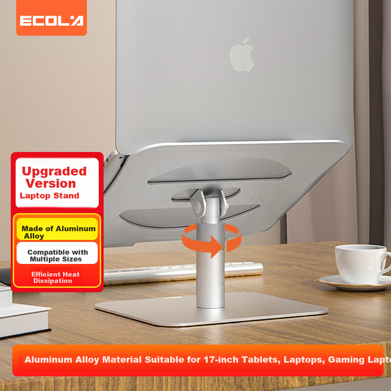 ECOLA 360° Rotating Laptop Stand, Computer Stand for Sitting And Standing, Desktop Adjustable Height Riser, Compatible with Lenovo Legion, Apple Mac, Huawei Laptops, NA920Y