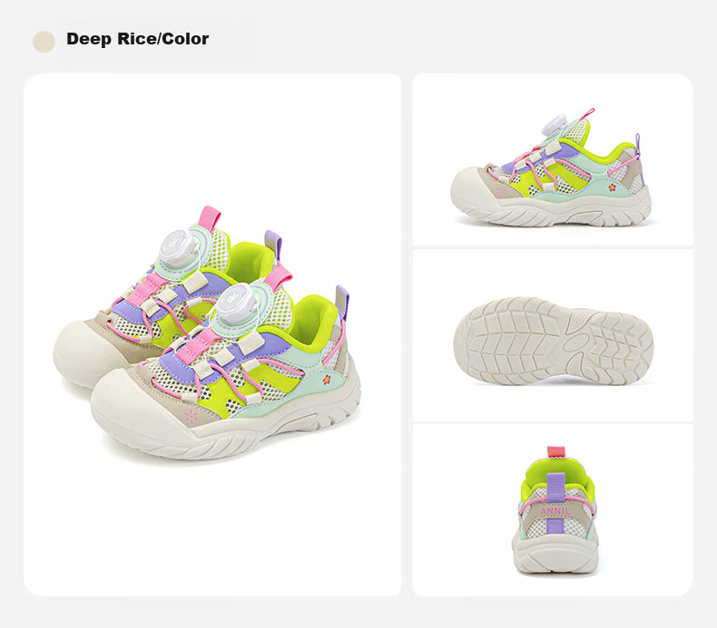 Annil Girls' Sneakers, 2025 New Summer Style, Breathable Mesh Outdoor Casual Shoes, Single Mesh Shoes, 5298 3