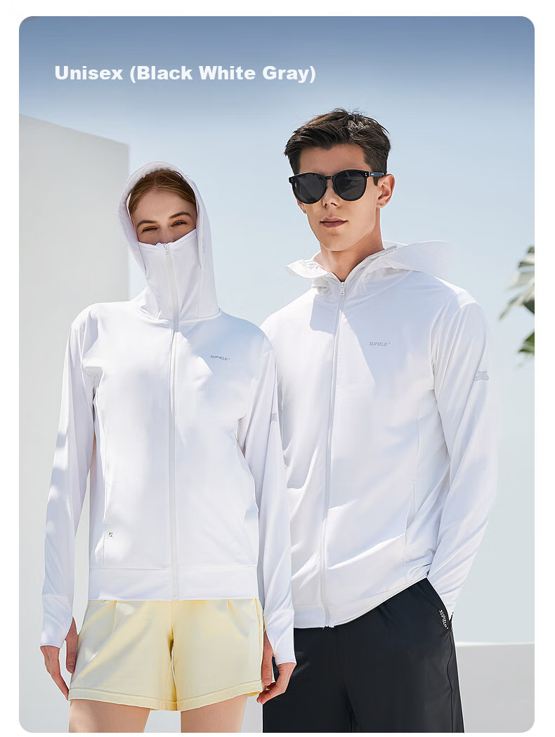 SUPIELD Full-Spectrum Sun Protection Jacket for Men, Summer Outdoor Lightweight Breathable Cool-Feeling Sun Protection Coat, Quiet Black, Size L 11