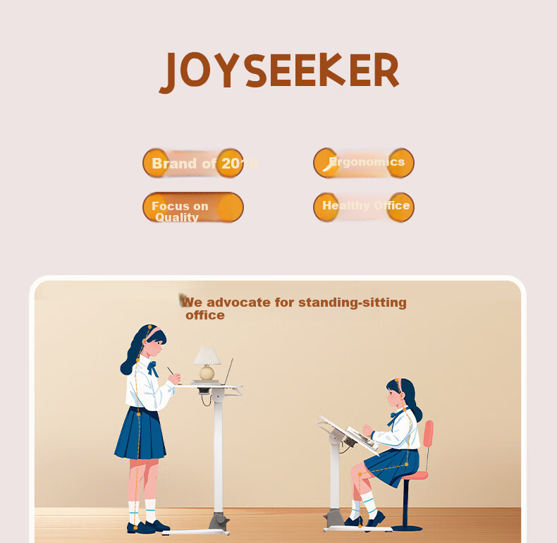 JOYSEEKER Standing Adjustable Height Desk, Foldable Laptop Table, Workstation, Movable Desk, Sofa Table 5