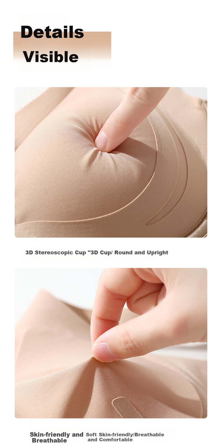 Fenteng Women's Seamless Bra, Push-Up for Small Breasts, Lift And Gather Side Boob, Prevent Sagging, Soft Support, Adjustable Style Brassiere 10