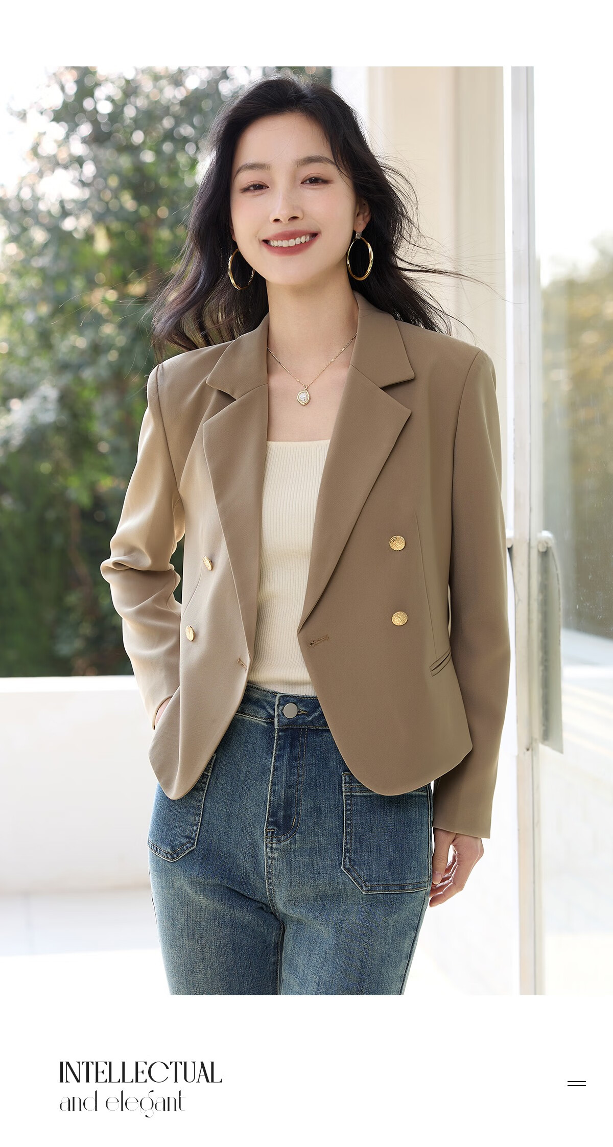 Chushen Spring and Autumn Women's Fashionable Short Casual Blazer Jacket S41U059 15