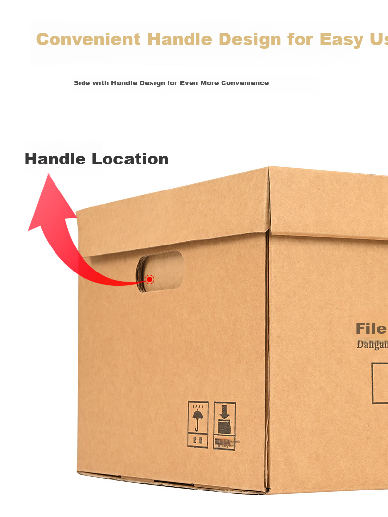 Taidang File Box, Document-Specific Box, Kraft Paper Corrugated Cardboard, Bank Financial Insurance Organization Storage Container, 45cm*34.5cm*25cm [Set of 5] 5