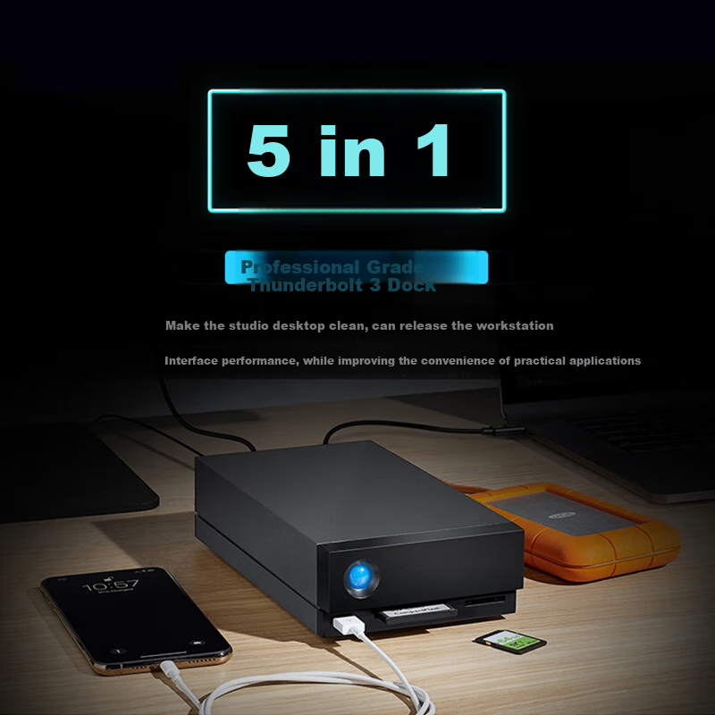 LaCie Portable Desktop Hard Drive, 10TB Enterprise-Grade Mechanical Hard Drive, Type-C/USB3.1, 1big Dock, 3.5-Inch CMR Vertical, High-Speed Professional