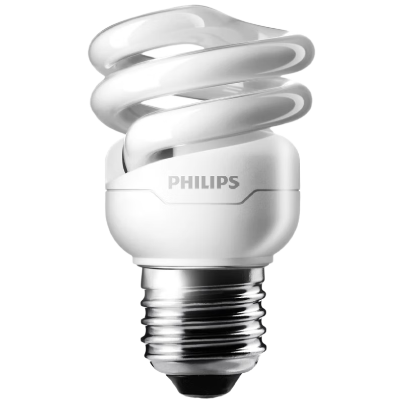 PHILIPS Spiral Energy-saving Lamp E27 Screw Bulb Super Bright Tri-color Energy-saving Bulb [15W Warm Light] Daylight Energy-saving Lamp