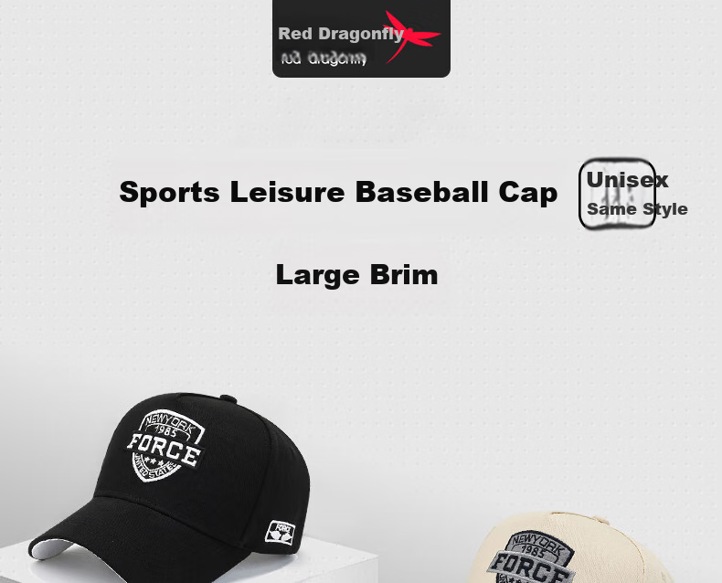 RED DRAGONFLY Men's Hat, Large Head Circumference, All-Season Sun Protection Hat, Fashionable Sunhat, Outdoor Sports Embroidered Sun Visor Baseball Cap 1