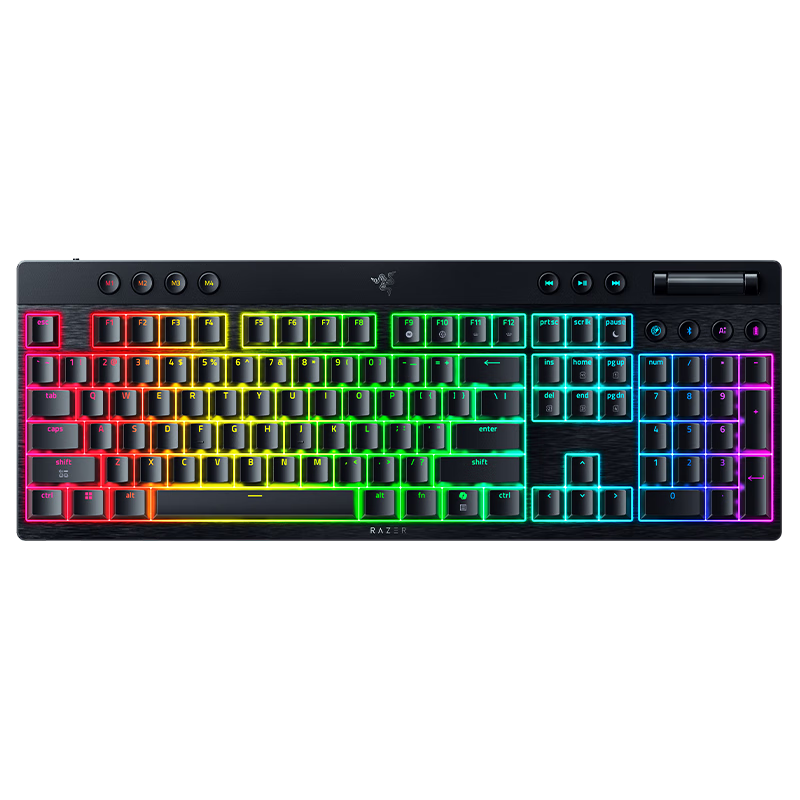 Razer BlackWidow V4 Low Profile Yellow Switch Mechanical Keyboard Wired/Wireless/Bluetooth Triple Mode TOP Structure RGB Lighting Gaming Black