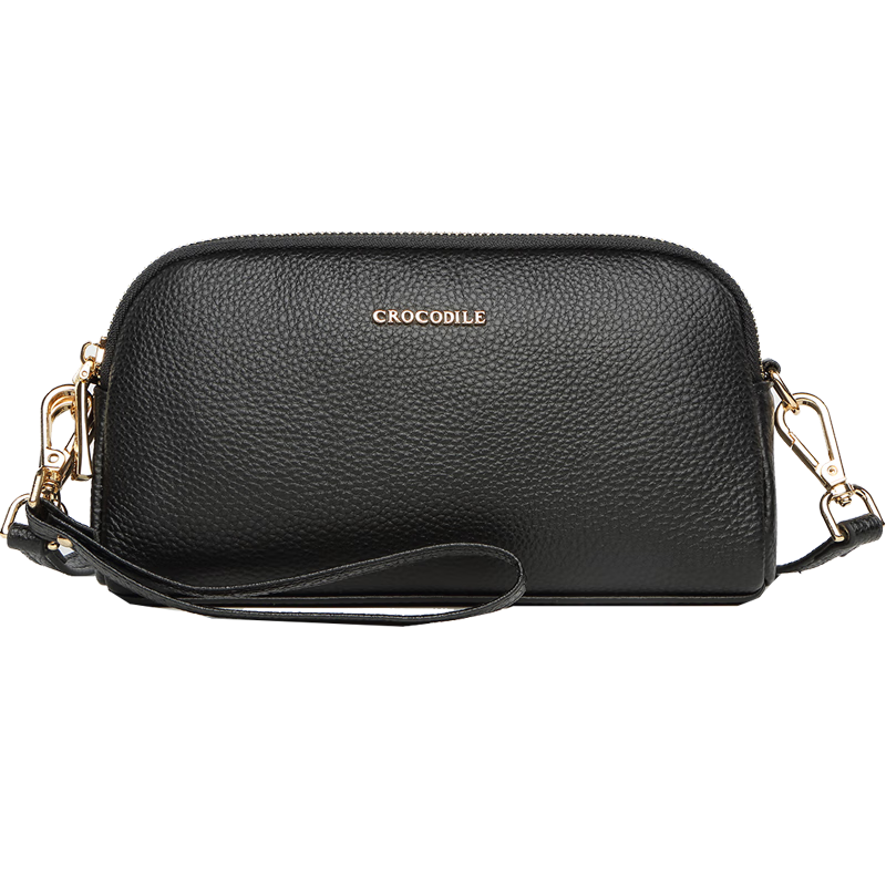 CROCODILE Goddess Festival Top-Grain Leather Simple Wristlet Bag, Women's Crossbody Small Bag, Versatile Shoulder Bag for Ladies