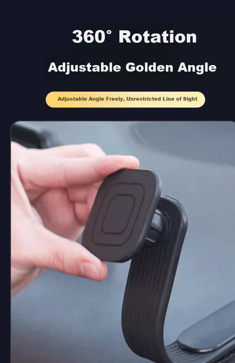 Kylie Car Dashboard Mount, Center Console Flexible Double-Sided Magnetic Bracket, Rotating Circular Support Model 4