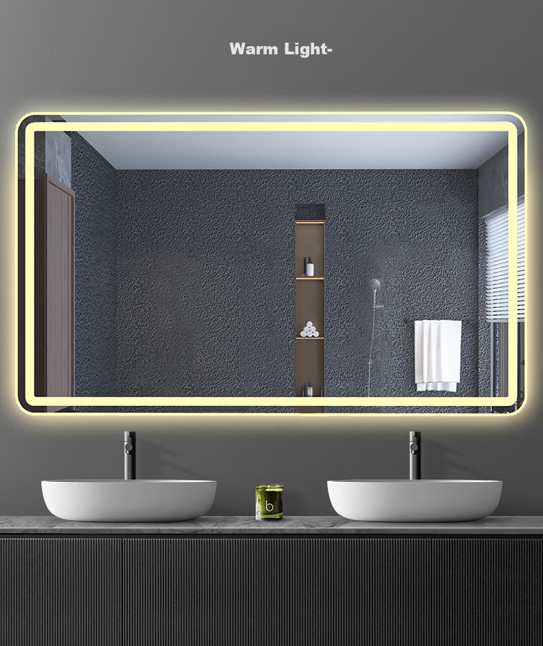 Moxiao Smart Mirror Hotel Bathroom Makeup Mirror Touchscreen Anti-Fog Bathroom Mirror 700*900mm Two-Button Three-Color Timer 8