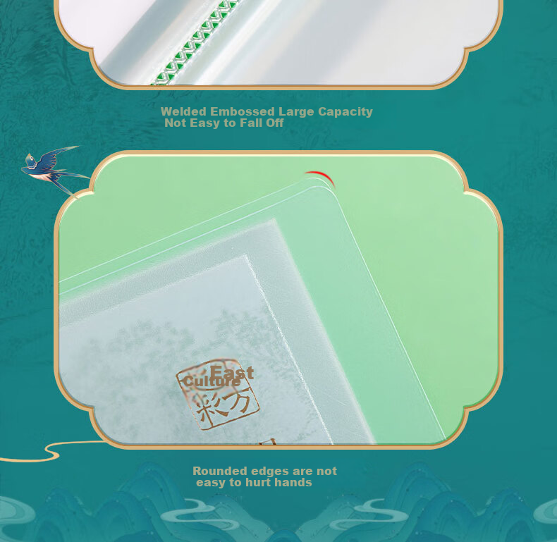 Deli A4/20-Page Oriental Color Series Document Folder, Chinese Style Student File Folder Insert Pocket, Pregnancy Check-Up Organizer, Certificate Collection Folder, Sheet Music Holder, Random Color PQ324-20 15