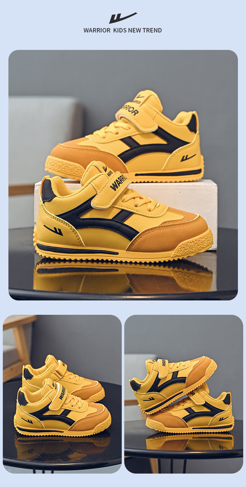 Warrior Boys' Mid-Top Sneakers Spring and Autumn Children's Soft-Soled Sports Shoes WZ(CL)-1405 White/Blue Size 28 10