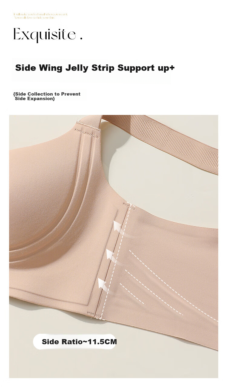 GRACEWELL Seamless Smooth Lift And Push-Up Bra for Women, Anti-Sagging, Minimizing for Large Breasts, Adjustable Wireless Brassiere 7