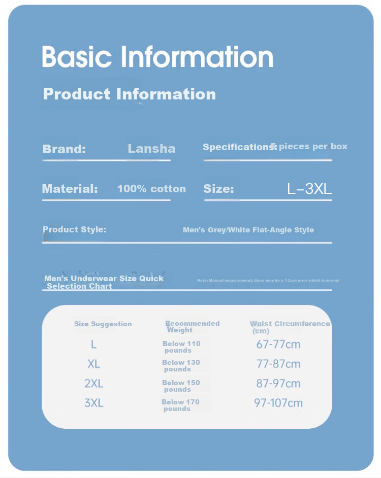 LangSha Disposable Men's Underwear, Pure Cotton Boxer Briefs, No-Wash, Sterilized, for Business Trips, Travel, And Vacations, Individually Packaged 2