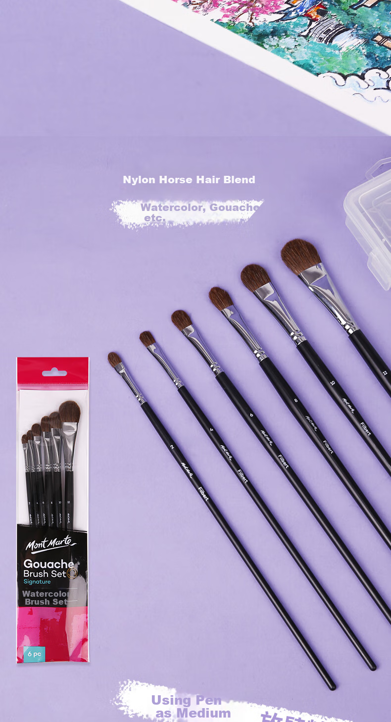 Mont Marte Acrylic Paint Set with 6 Brushes, Acrylic Paint, Oil Painting Brushes, Watercolor Painting Brushes BMHS1001 Art Sketching 2