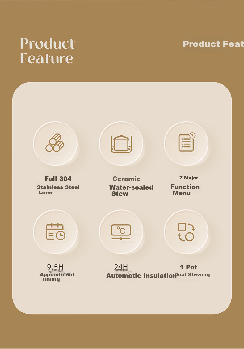 OIDIRE (Oudian) Electric Stew Pot, Double Boiler Soup Cooker, Health-Preserving Ceramic Pot with Automatic Timer for Bird's Nest And Baby Food, ODI-DDZ23A Steamer Model 2