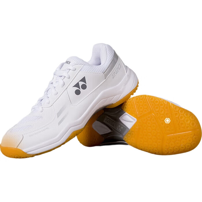 Кроссовки для бадминтона YONEX SHB220CR, износостойкие, амортизирующие, нескользящие, удобные, для соревнований и тренировок, белый и серебристый, размер 41