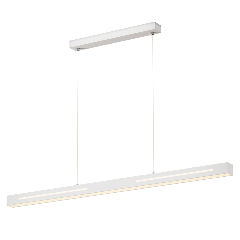 GUJIA Restaurant Pendant Light Eye Protection Full Spectrum Minimalist Linear Dining Bar White 120CM - Three Color Light [Installation Included]