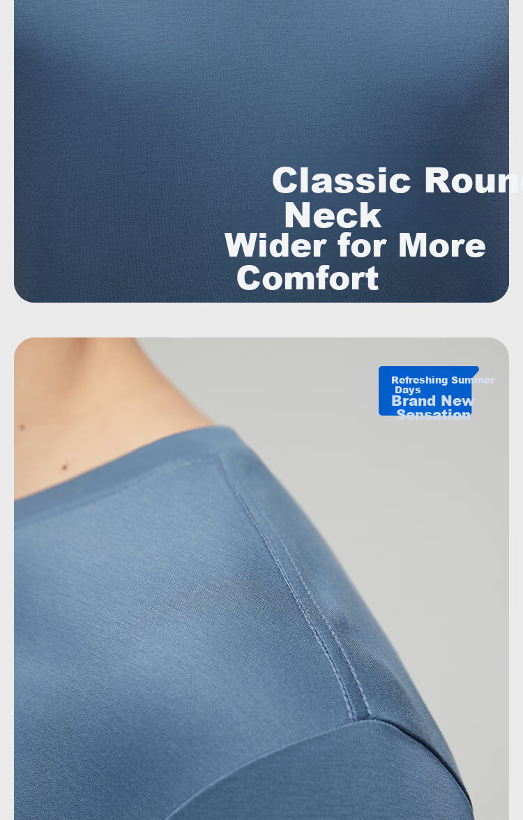 HLA [Zuihuxi-Pro8] Short-Sleeve Undershirt for Men And Women, Zero-Carbon Tencel Antibacterial Anti-Mite Couple's Basic Base Layer Top 16