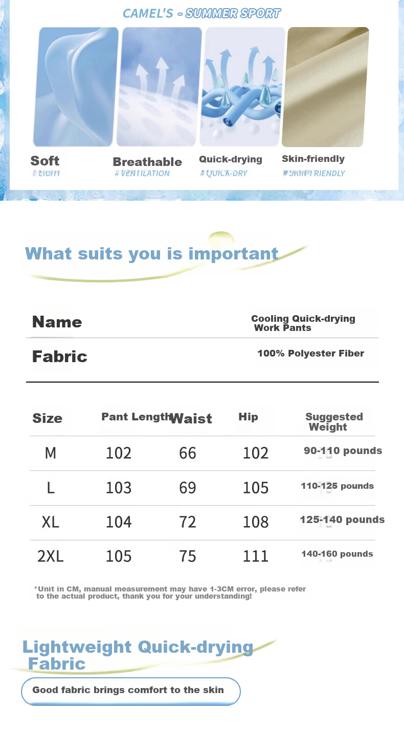 BOPRUIEY Women's Cargo Pants, Summer Style, Draping Quick-Dry, Elastic Ankle, Wide-Leg, Two-Way Wear, Casual Sports, Loose Straight-Leg Pants 2