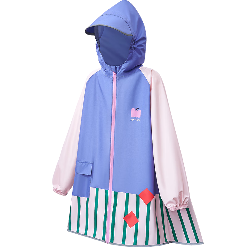 Kocotree KK Tree Kids Raincoat with Backpack Cover for Boys and Girls, Children's School Rain Poncho