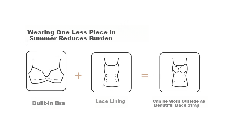 MiiOW Women's Camisole Tank Top [Lace Cross Beautiful Back] Vest Bra One-Piece Can Be Worn As Outerwear Sexy Brassiere Inner Layer 5
