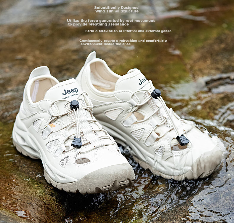 Jeep River Tracing Shoes for Men And Women, Outdoor Breathable Hiking Shoes, Women's Amphibious Quick-Dry Crocs-Style Shoes, Non-Slip Wear-Resistant Mountaineering Shoes for Wome 8