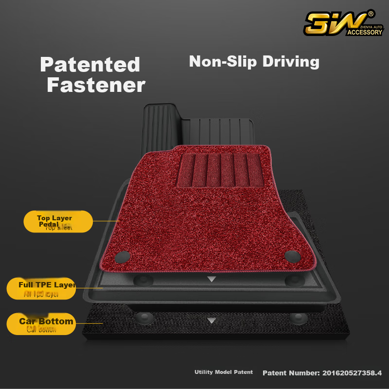 3W Suitable for BYD Han EV Dedicated TPE Car Floor Mats, Han DMi Specific + Meinis Carpet Surface/Jingpei