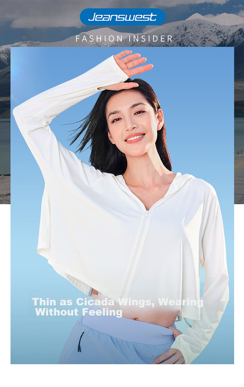 JEANSWEST Women's Summer Sun Protection Shirt UPF50+ Ice Silk Cooling Cape with Large Brim White L 1