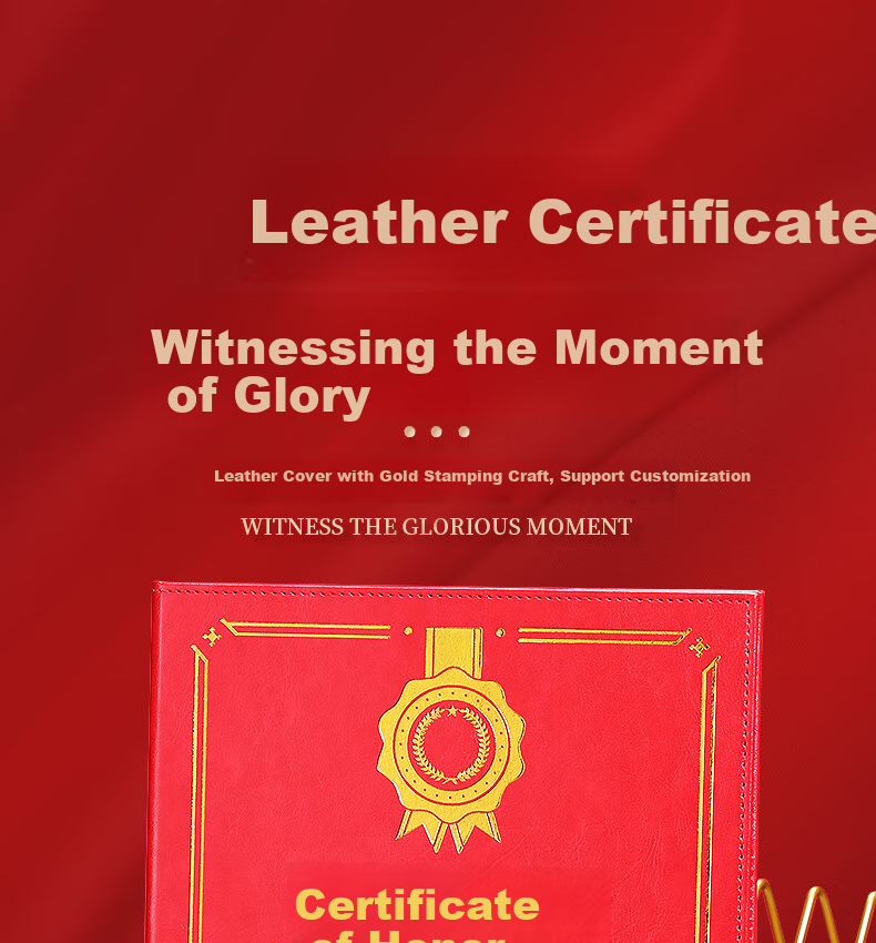 SHEN SHI A4 Leather High-Quality Certificate Cover for Diplomas, Honorary Certificates, Graduation Certificates, Training Certificates, with Inner Pages That Can Print Logo, Vertical Blue (Graduation Certificate) Inner Page 1 Sheet 1