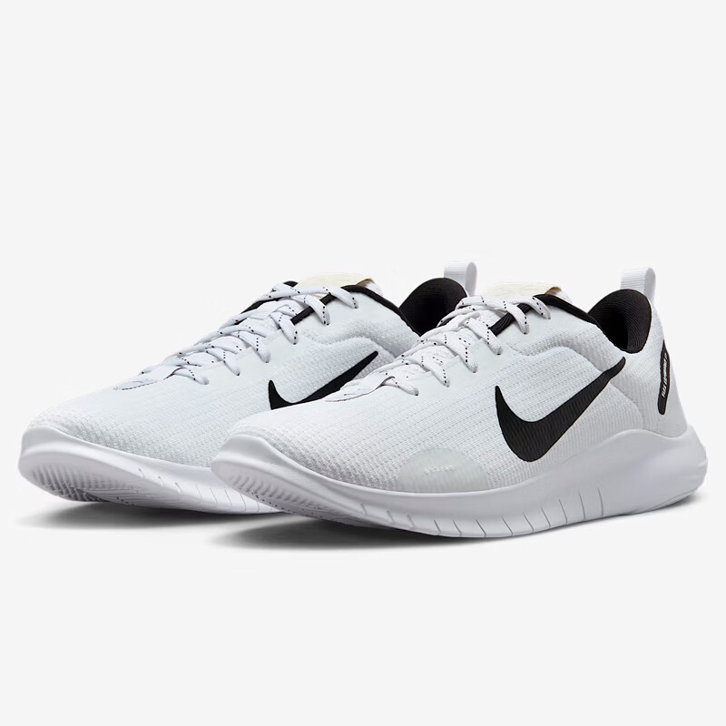 NIKE Men's Training Shoes, FLEX EXPERIENCE RN 12 Sneakers, DV0740-101, White And Black, Size 42.5