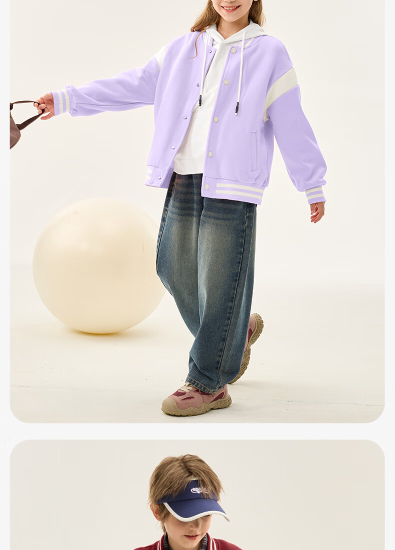 Baleno Boys' Jacket, Spring And Autumn Style, for Older Children, 2026 Trendy Cool Kids' Clothing, Color-Block Baseball Uniform, Children's Spring Casual Jacket 10