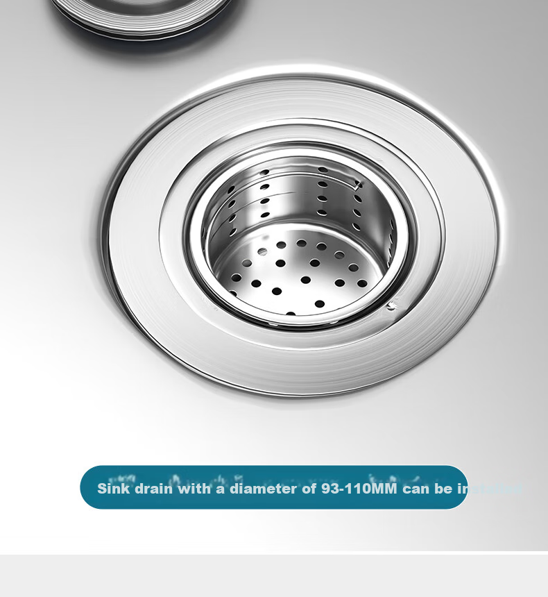 MEJUE Stainless Steel Single-Bowl Sink, Kitchen Sink with Strainer Basket And Drain Pipe Set, Kitchen Accessories 2317 6