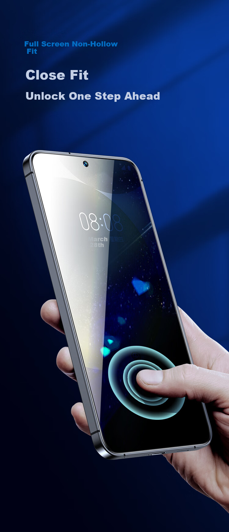 BIAZE [28° Privacy] Tempered Glass Screen Protector for Samsung Galaxy S24, Anti-Peeping High-Definition Fingerprint Unlocking Scratch-Resistant Protective Film JM950 4
