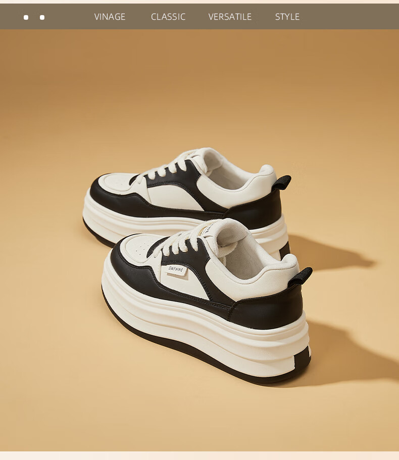 DAPHNE Women's White Sneakers 2026 New Spring Casual Thick-Soled Sports Shoes Women's Skate Shoes 13