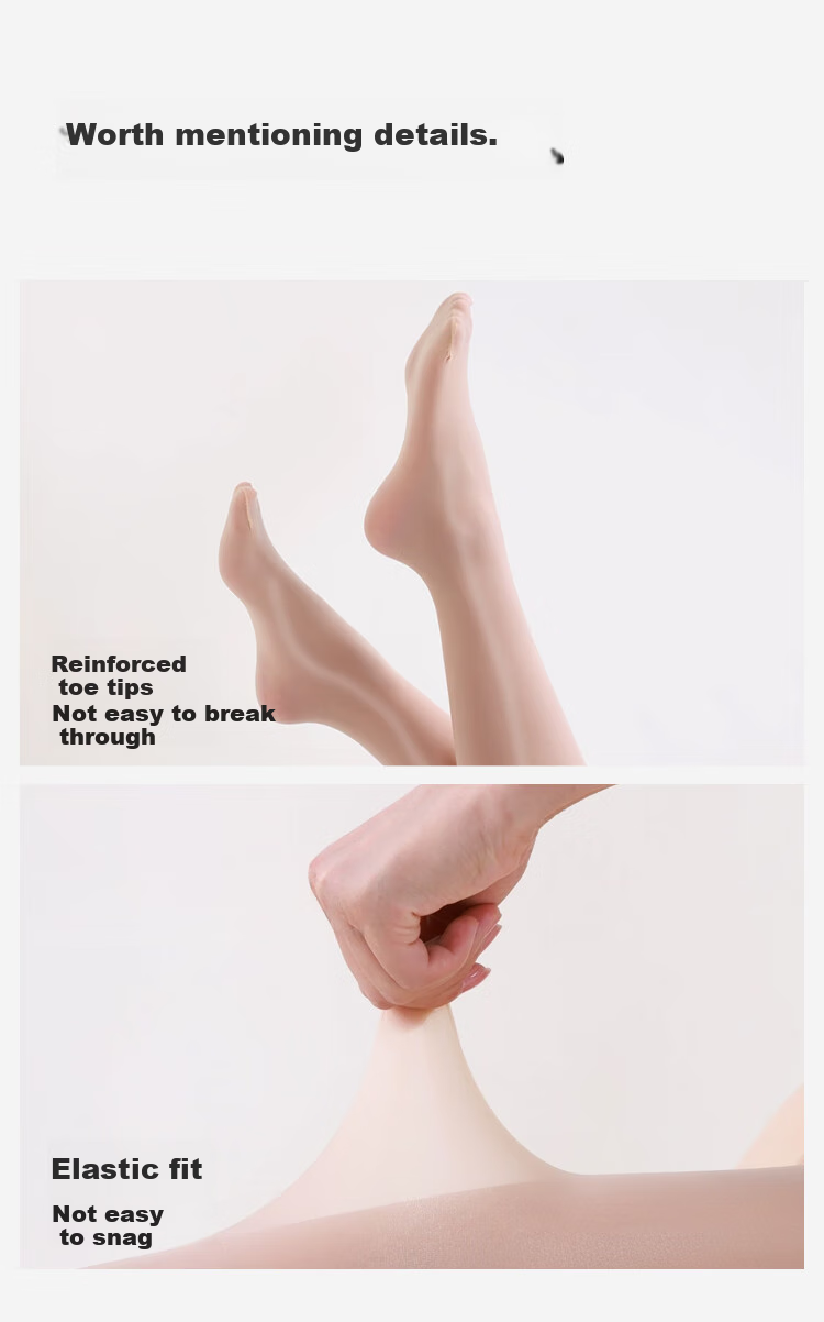 JOAE [Oily Smooth] Horse Oil Aurora Silk Stockings for Women, Summer Fine Sexy Ultra-Thin Flesh-Colored Pantyhose, 2 Pairs 10