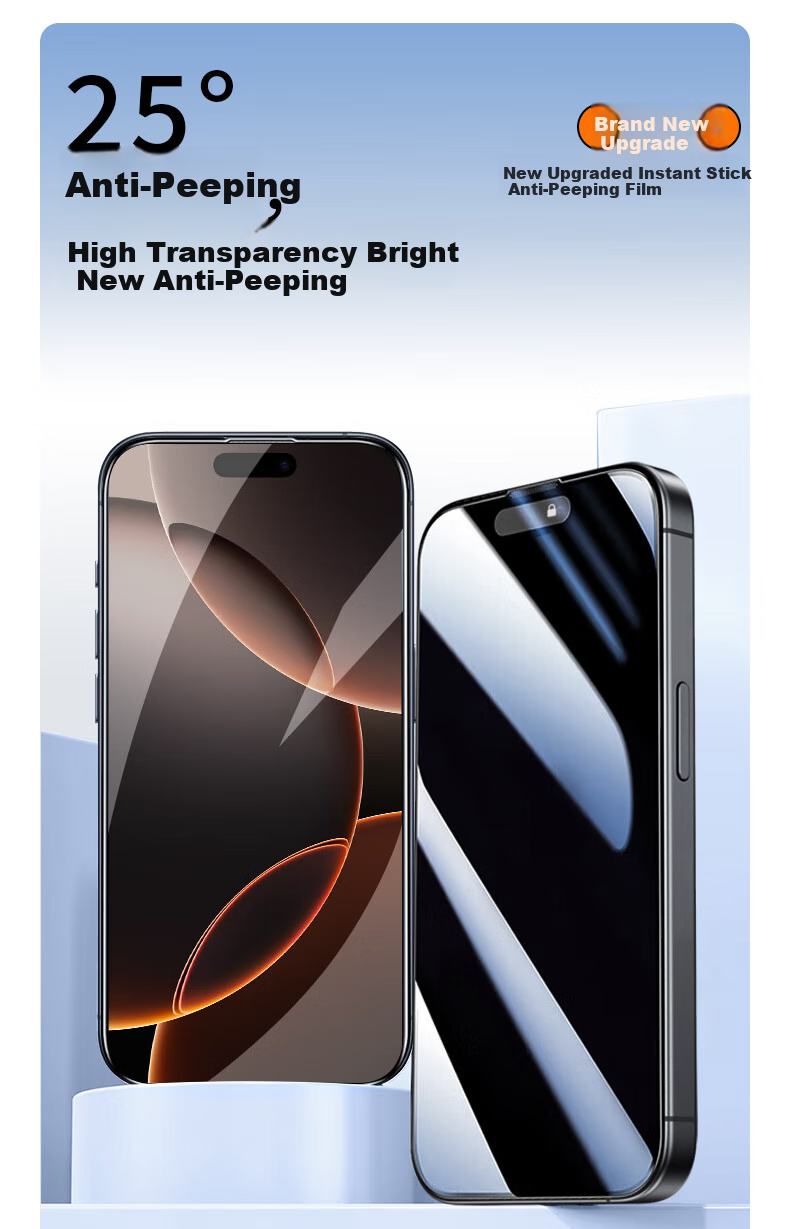 Smorss [Dust-Free Instant Anti-Peeping] Privacy Screen Protector for Apple IPhone 16 Pro Max, 25° Anti-Peeping Tempered Glass Film, Full Coverage Shatterproof Anti-Fingerprint Privacy Protectio 2