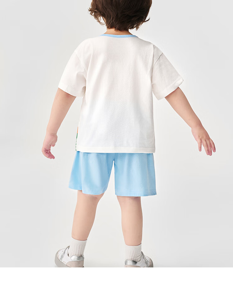 Badibadi Summer Pure Cotton Kids Set Boys Girls Baby Short Sleeve T-Shirt and Shorts Casual Outfit Forest Little Lion 120 18