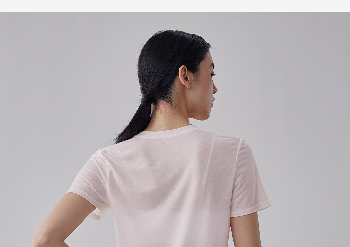 Gigt Quick-Dry Sports Short Sleeve for Women, Summer Tencel Breathable Round Neck Fitness Wear Yoga Top, Light Mist Pink, S 24