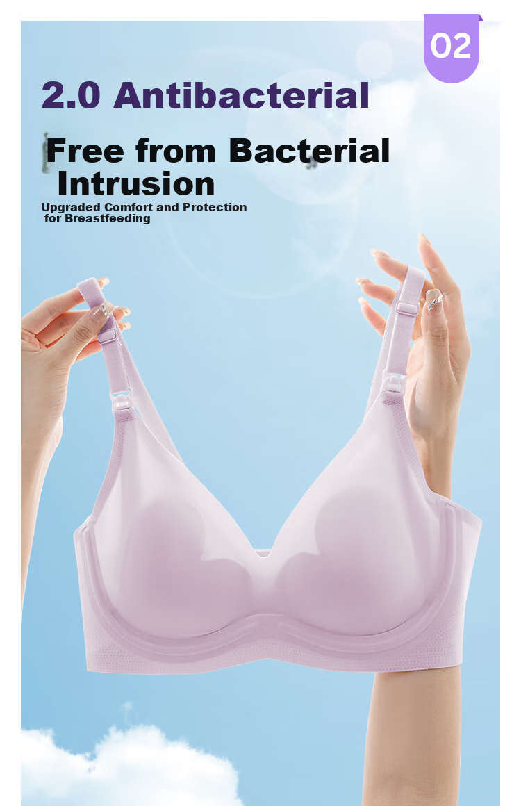 JOYNCLEON Nursing Bra, Summer Thin Style, for Pregnant Women, Postpartum Breastfeeding, Push-Up Bra, White, L, Jwx53898 6