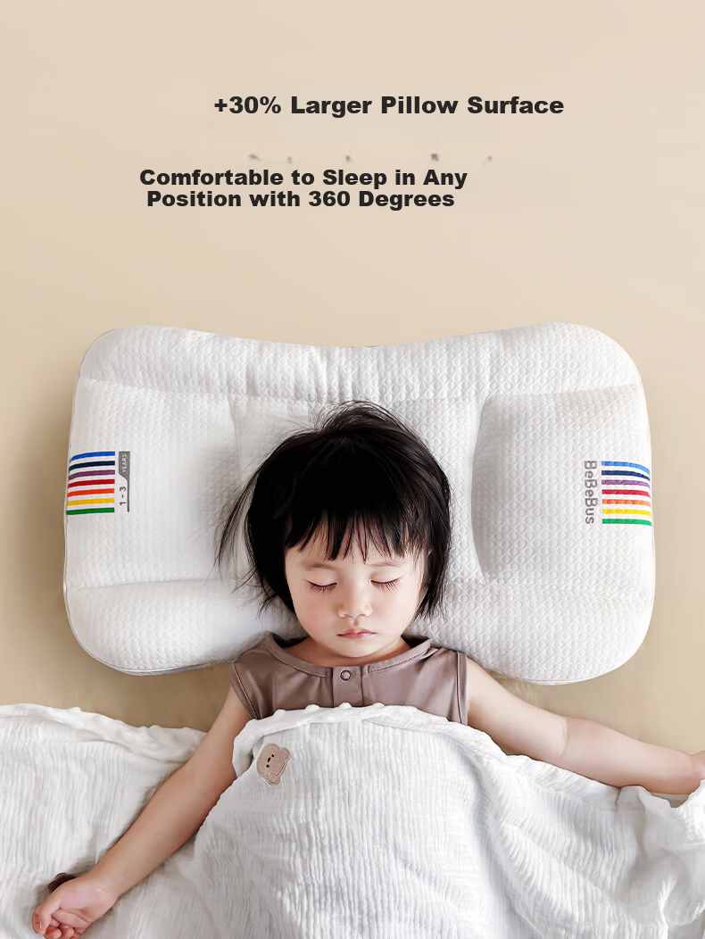 Bebebus Children's Pillow for Ages 10 And Up, Youth Pillow with Separate Neck And Spine Support, Breathable And Washable, Suitable for Elementary School Students 11