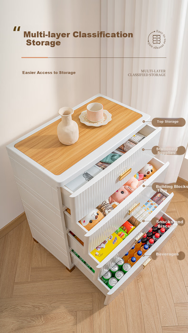 JEKO&JEKO Drawer Storage Cabinet, Bedroom Living Room Storage Cabinet, Wardrobe, Bedside Table, Toy Snack Organizer Cabinet, Five-Drawer Chest, Five-Tier 5