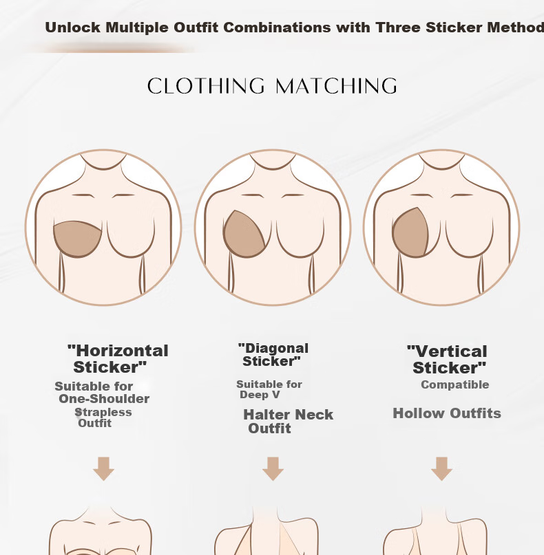 Vcn [Half-Round Adhesive Patch] N03, Natural Skin Tone, Thin Wedding Dress, Invisible, Prevents Nipple Show-Through, Anti-Exposure, for Summer 5